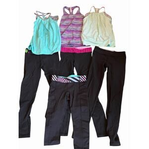 Ivivva Lululemon 7 Piece Lot •Girl 8• Tanks Tops Leggings Swiftly ~